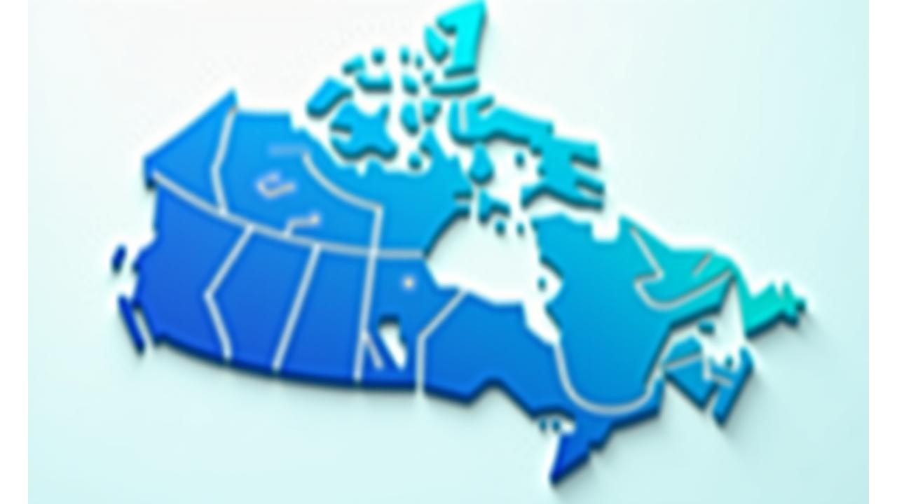 Stylized map of Canada with glowing points representing Maplewave's local support and client presence.