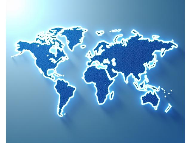Stylized world map with connecting lines, radiating from Canada and extending to various continents, symbolizing global business expansion and connectivity. Multiple small, glowing dots represent Maplewave's covered countries.