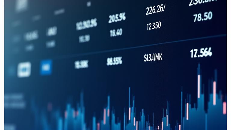 Digital dashboard interface showing multi-currency financial data, various currency symbols (USD, EUR, GBP, CAD, JPY), and real-time exchange rate charts. The numbers are clear and professional.