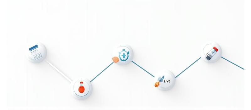 Illustration of a project timeline with key milestones for HRIS integration: Discovery, Configuration, Testing, Go-Live.