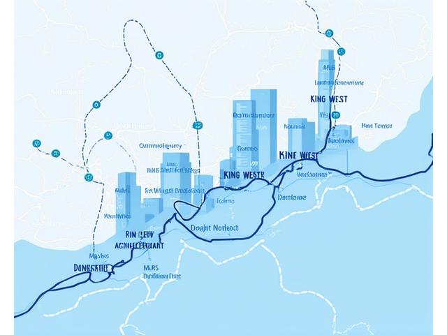 Stylized map of Toronto's downtown core with highlighted tech hubs and interconnected lines, representing ecosystem integration.