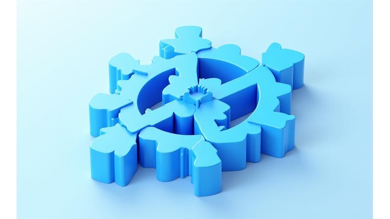 Abstract illustration of gears interlocking, representing the collaborative effort and interconnected responsibilities between Maplewave and its clients.